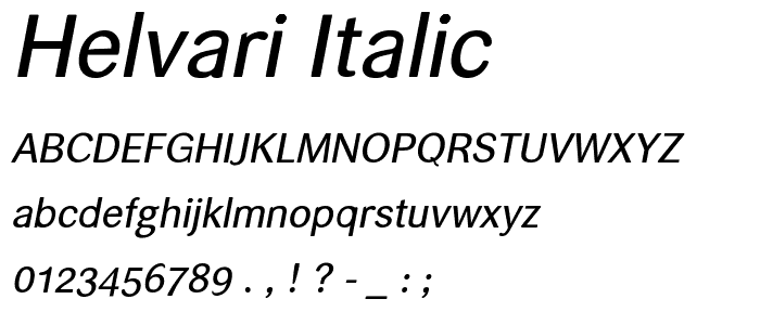 helvari Italic font